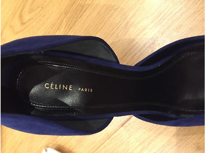 Décolleté Céline Blu Navy Pelle di Cervo 37FR - vista 5