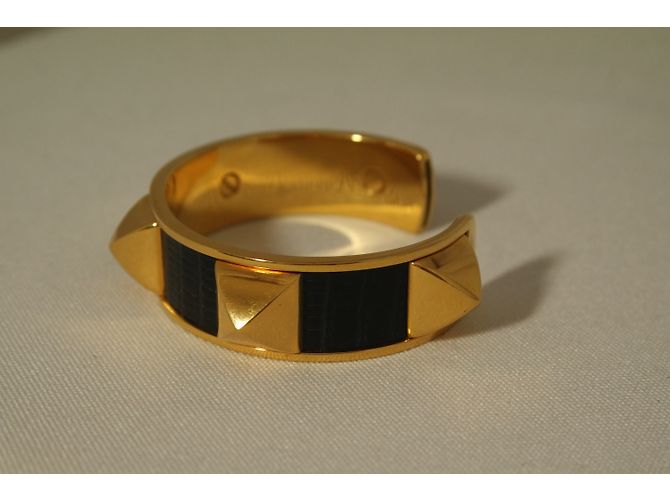 Hermès Collier de Chien Armband blaues Eidechsenleder Marineblau - Ansicht 3