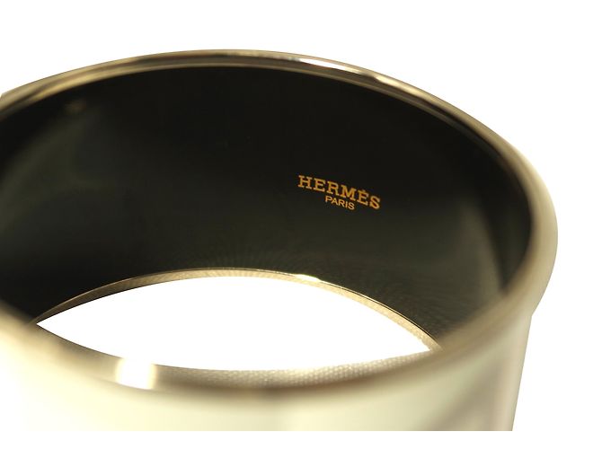 Bracciale manchette Hermès Catena di Ancoraggio blu acciaio - vista 2