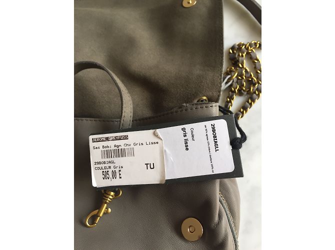 Borsa Jerome Dreyfuss Bobi in pelle grigia Grigio - vista 3