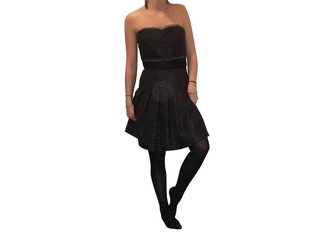Vestido bustier Miu Miu de seda gris - vista 2