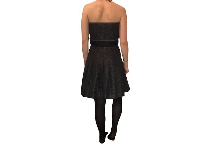 Vestido bustier Miu Miu de seda gris - vista 3