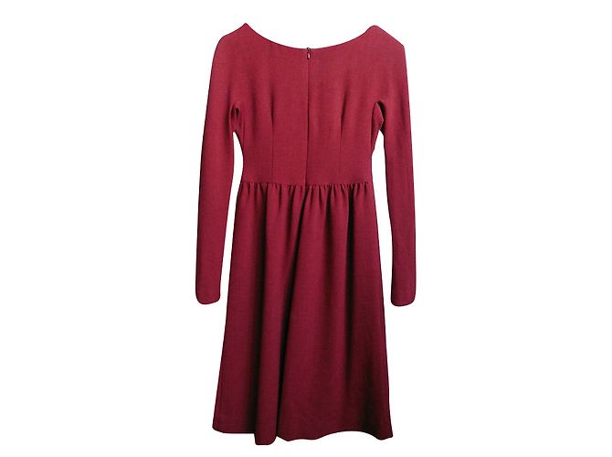 Katy Rodriguez Seidenkleid Himbeere mit schwarzer Satinschleife - Ansicht 2
