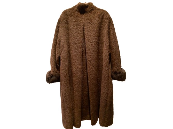 Abrigo largo Max Mara marrón de lana y alpaca Castaño - vista 2