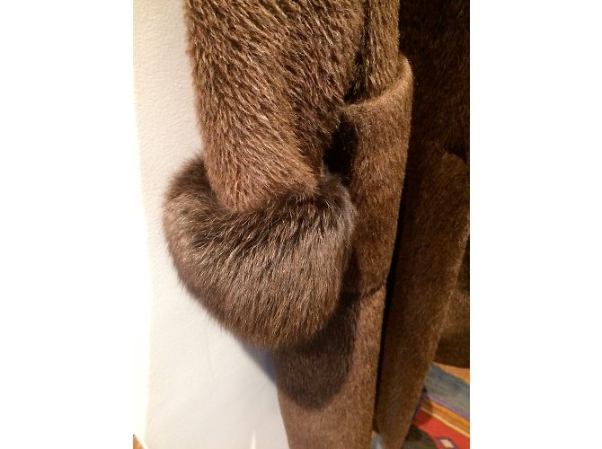 Abrigo largo Max Mara marrón de lana y alpaca Castaño - vista 4