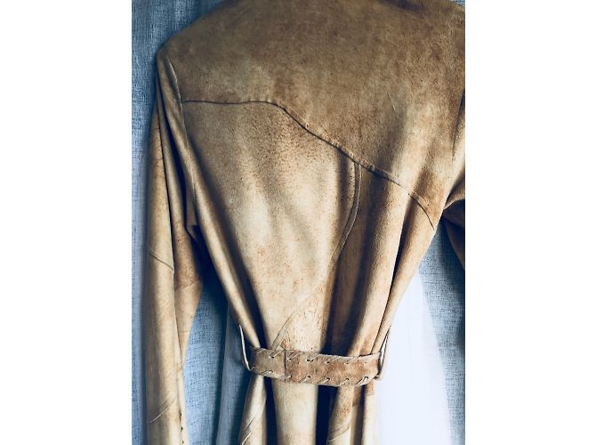 Ventcouvert Asymmetrische Wildlederjacke Beige - Ansicht 5