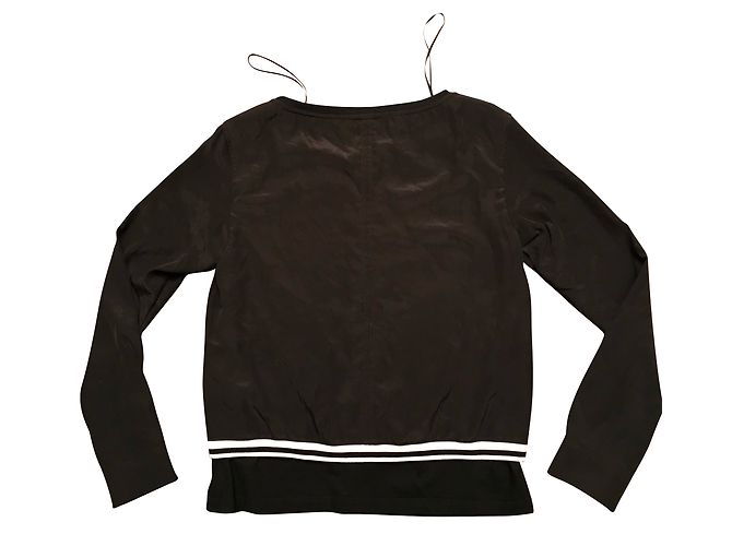 Top bimaterial Marc Cain negro - vista 2
