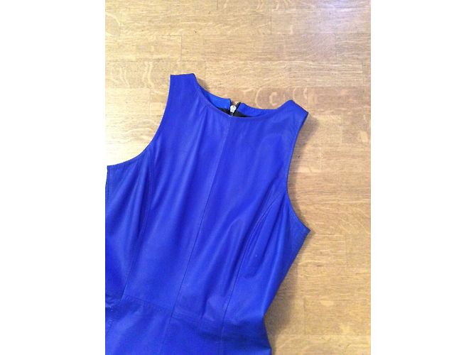 Mini abito in pelle blu navy Muubaa - vista 3