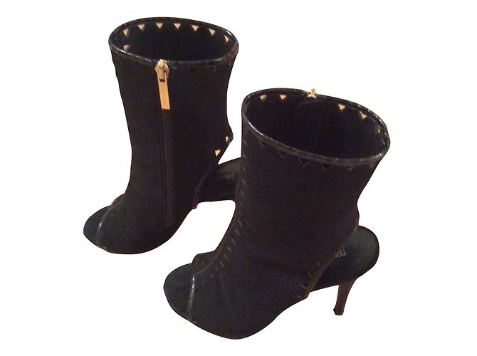 Décolleté Tamara Mellon in suede e pitone nero 38IT - vista 2