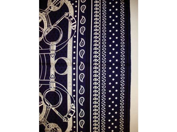 Hermès ÉPERON d'OR BANDANA Marineblau - Ansicht 10
