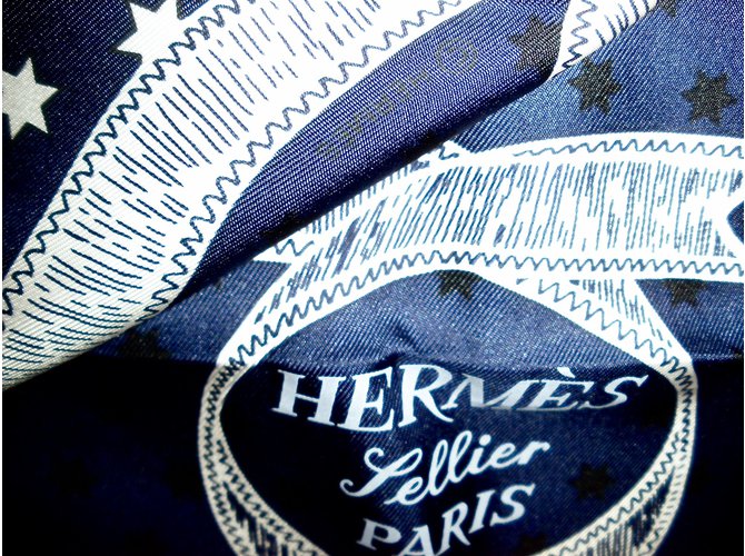 Hermès ÉPERON d'OR BANDANA Marineblau - Ansicht 13