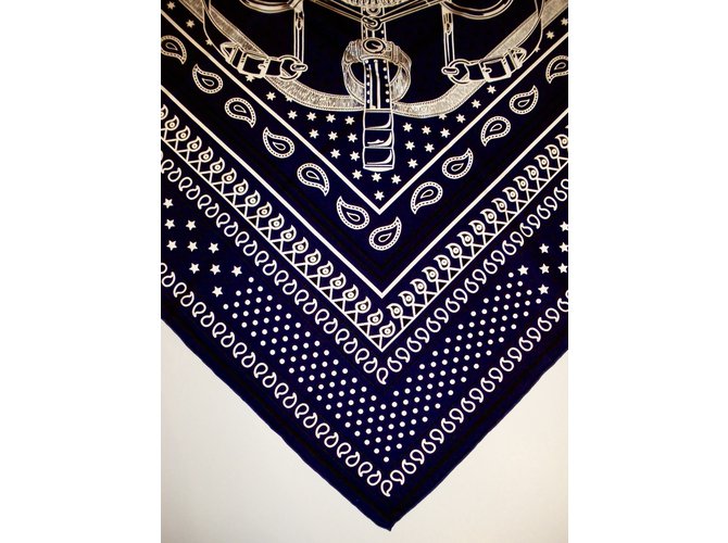 Hermès ÉPERON d'OR BANDANA Marineblau - Ansicht 7