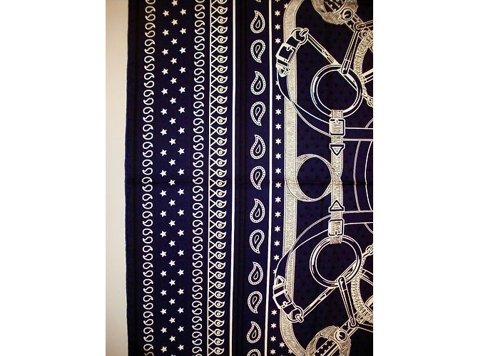 Hermès ÉPERON d'OR BANDANA Marineblau - Ansicht 9