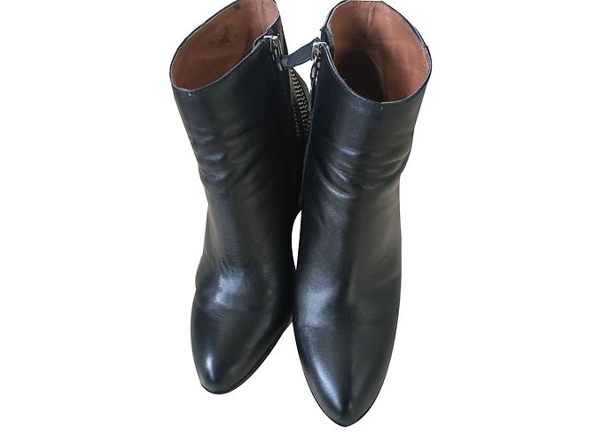 Stivaletti Pura Lopez in pelle nera 40 Nero - vista 2