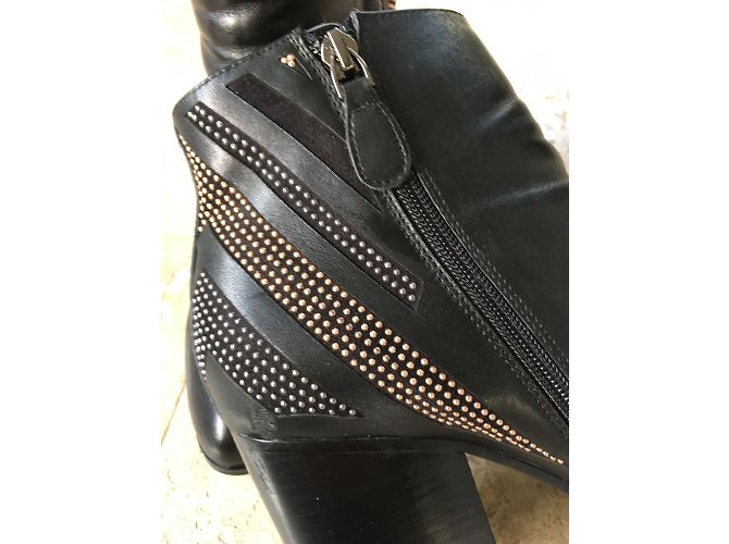 Stivaletti Pura Lopez in pelle nera 40 Nero - vista 4