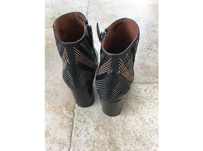 Stivaletti Pura Lopez in pelle nera 40 Nero - vista 5