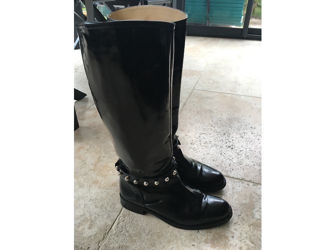 Moschino Lederstiefel Schwarz Größe 40 - Ansicht 3