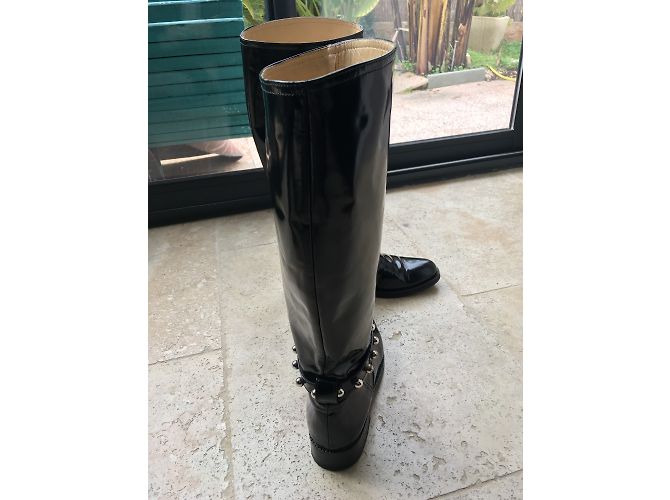 Moschino Lederstiefel Schwarz Größe 40 - Ansicht 4