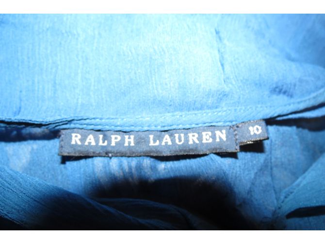 Tunica in seta Ralph Lauren blu - vista 3