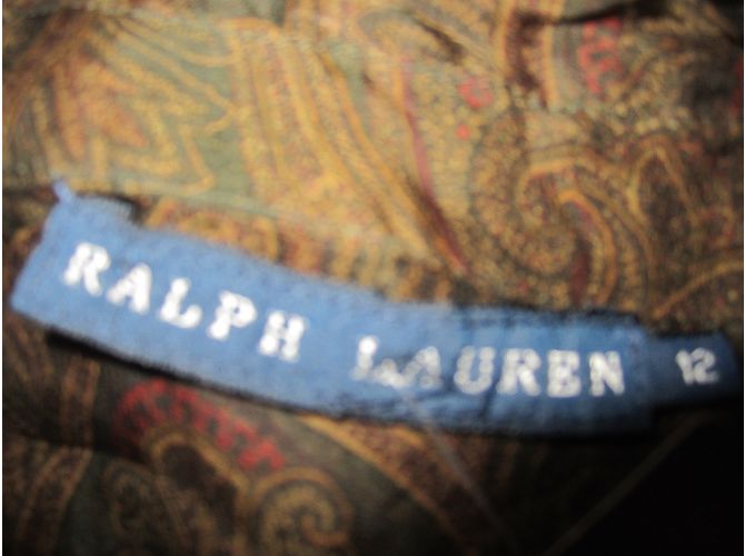 Túnica de seda Ralph Lauren Marrón Talla 12 Castaño - vista 3