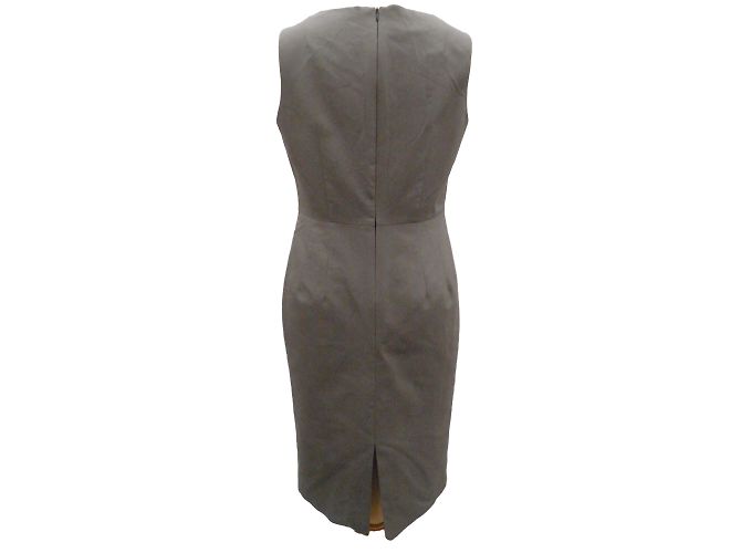 Vestido recto sin mangas de algodón gris Aquascutum - vista 2