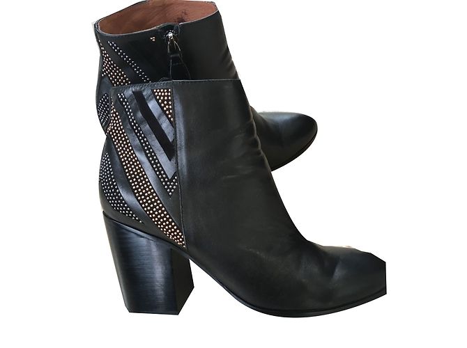 Stivaletti Pura Lopez in pelle nera 40EU Nero - vista 2