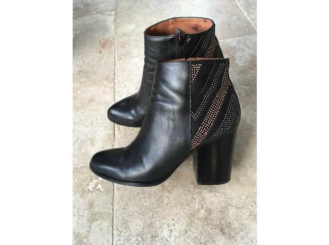 Stivaletti Pura Lopez in pelle nera 40EU Nero - vista 3