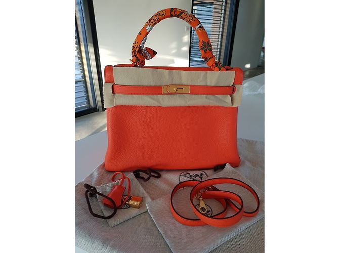 Hermès Kelly 32 Amapola Naranja - vista 3