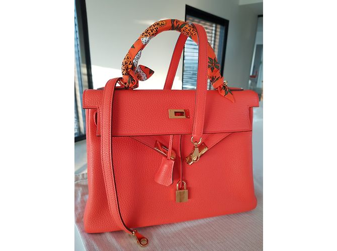 Hermès Kelly 32 Amapola Naranja - vista 4