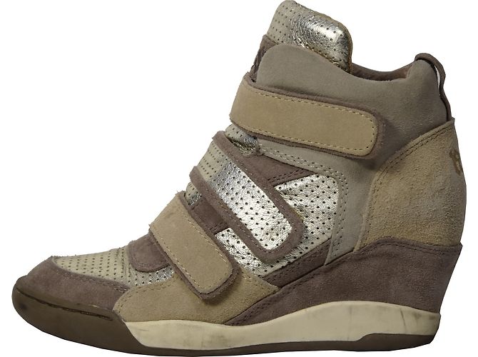 Sneakers con tacco Ash Alex Bis Beige e Oro - vista 2