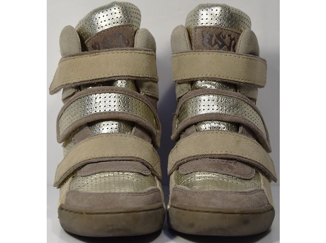 Sneakers con tacco Ash Alex Bis Beige e Oro - vista 5