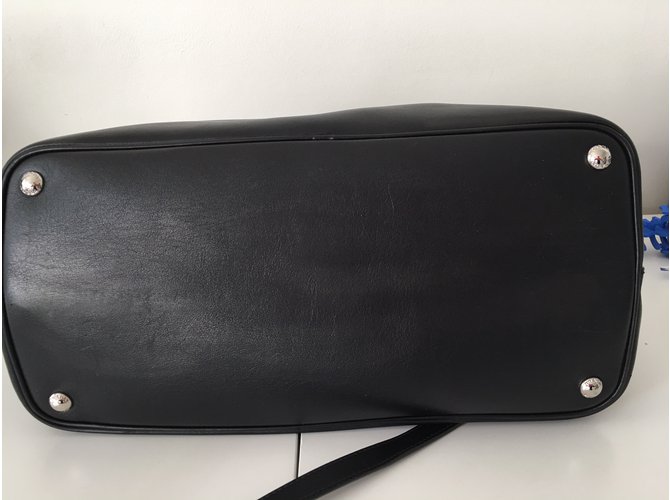 Prada Double Bag in pelle nera Vitello Nero - vista 4