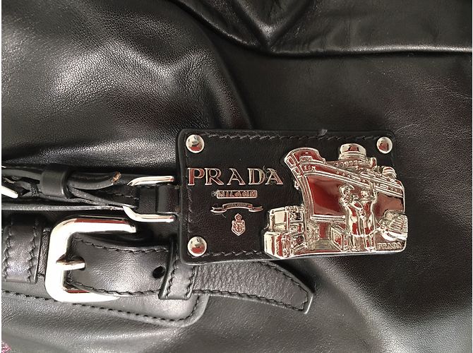 Borsa Prada BN2340 in pelle nera Nero - vista 7