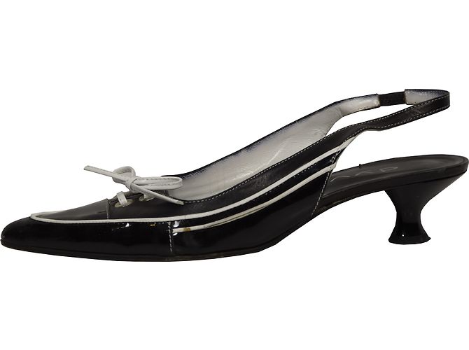 Autre Marque Décolleté Dyva in vernice nera 39 Nero Bianco - vista 2