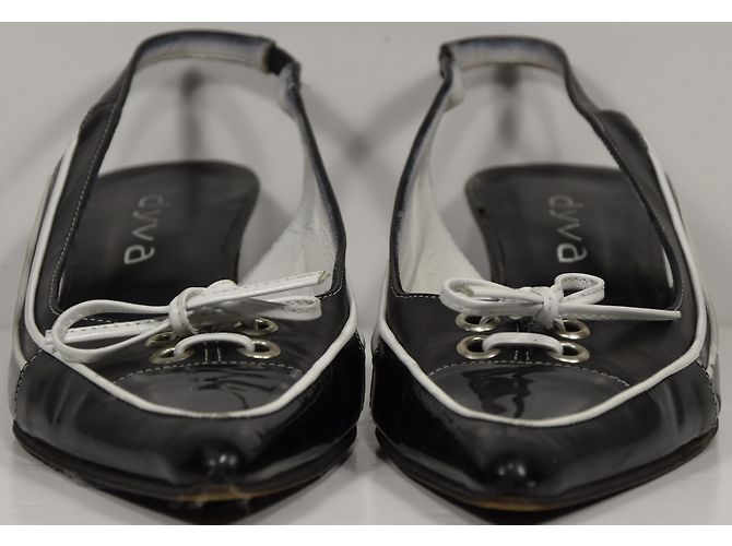Autre Marque Décolleté Dyva in vernice nera 39 Nero Bianco - vista 4