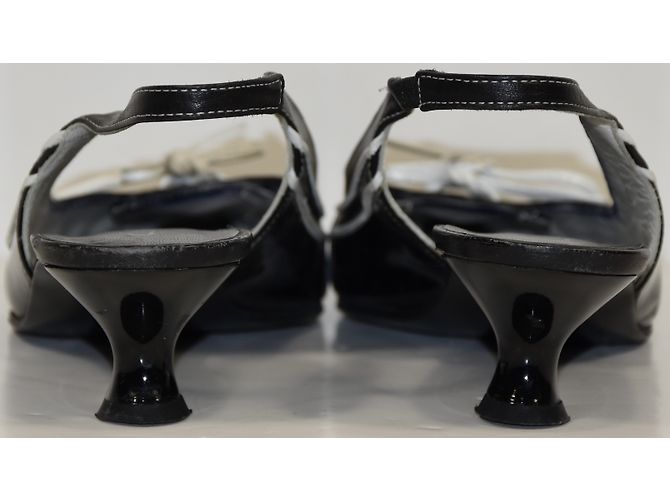 Autre Marque Décolleté Dyva in vernice nera 39 Nero Bianco - vista 5