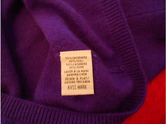 Pull Fin Maille Col V PINKO, Taille S (36 Fr), Bleu, Manches Longues, Parfait état