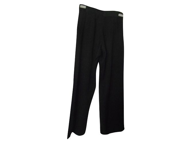 Kenzo Black Wool Pants with Button Belt - view 2