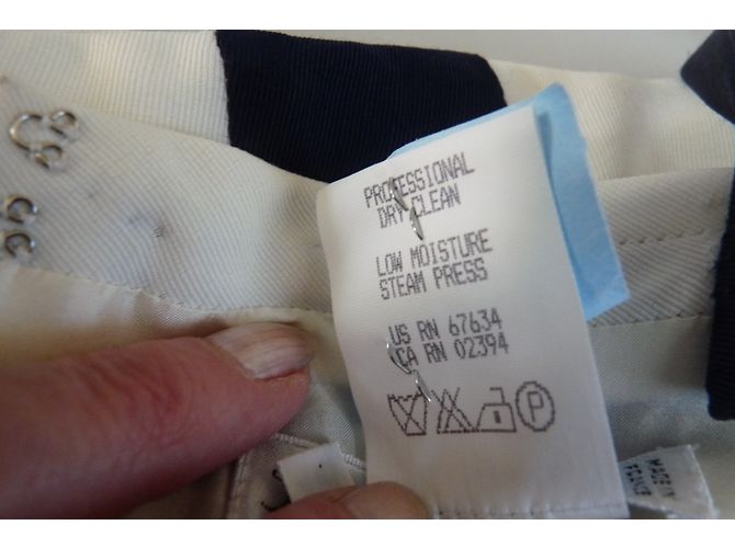 Karl Lagerfeld Gestreiftes Bustier Wolle Eggshell Navy Aus weiß - Ansicht 6