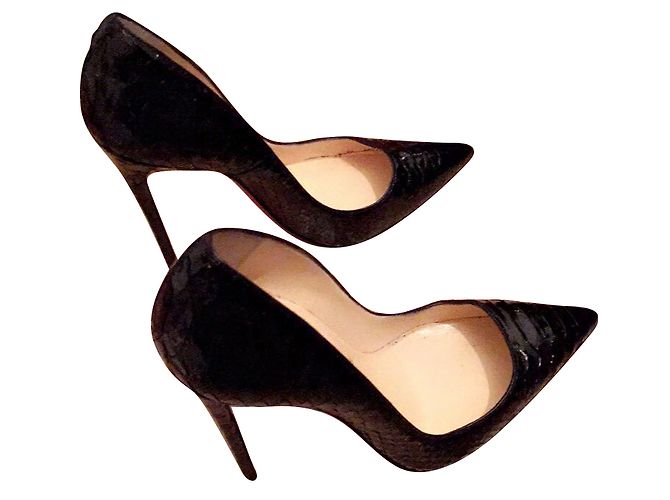 So Kate Décolleté Christian Louboutin Python T37 in vernice nera Nero - vista 2