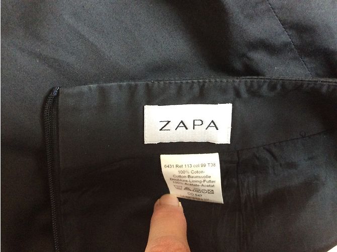 Falda Zapa de popelina de algodón negra Talla M Negro - vista 3