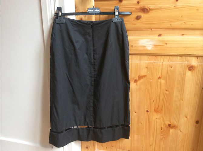 Falda Zapa de popelina de algodón negra Talla M Negro - vista 5