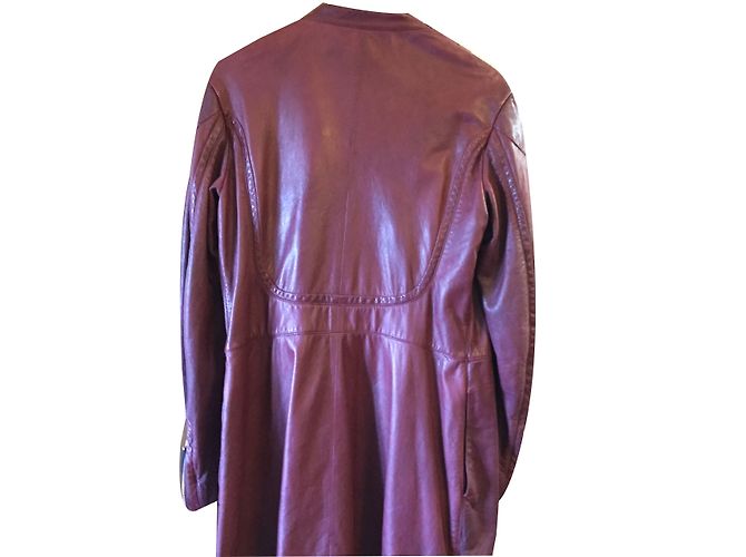 Abrigo tres cuartos Marni de piel rojo oscuro Burdeos - vista 2