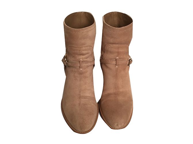 Botines Christian Dior Beige de Ante con Logo CD - vista 2