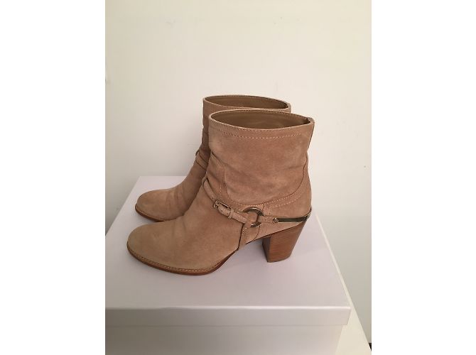 Botines Christian Dior Beige de Ante con Logo CD - vista 4