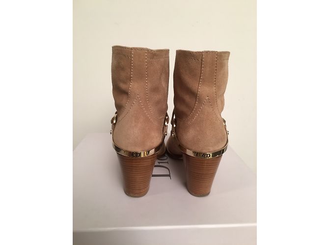 Botines Christian Dior Beige de Ante con Logo CD - vista 6