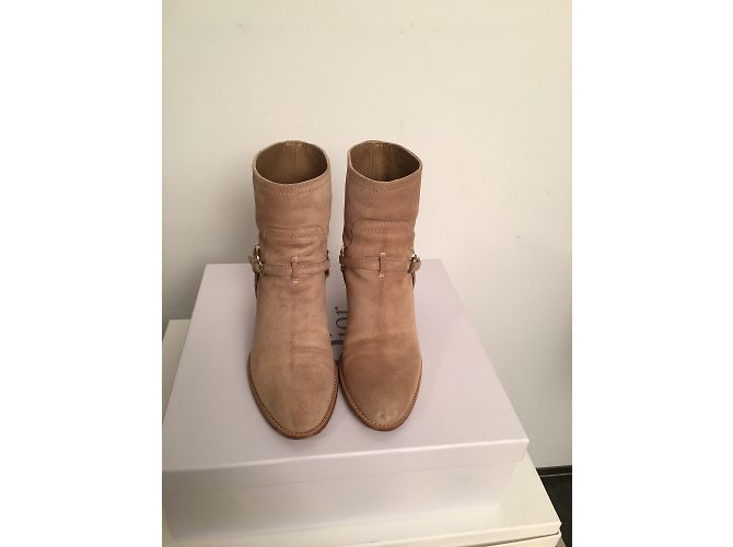 Botines Christian Dior Beige de Ante con Logo CD - vista 8