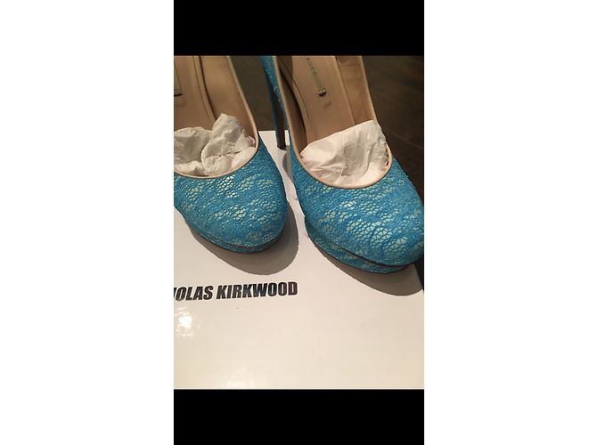 Décolleté Nicholas Kirkwood Pizzo Blu 38 - vista 2