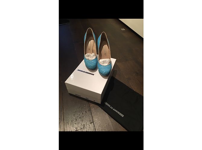 Décolleté Nicholas Kirkwood Pizzo Blu 38 - vista 3