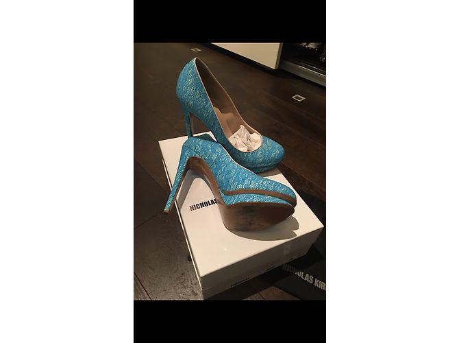 Décolleté Nicholas Kirkwood Pizzo Blu 38 - vista 7